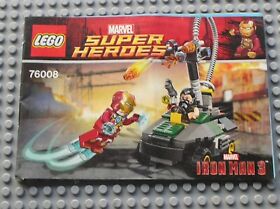 LEGO Marvel Super Heroes Notice Building Instruction Booklet Set 76008 Iron Man
