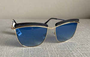 NEW Balmain Unisex 56mm Upper Brow Bar Sunglasses Blue - Picture 1 of 17