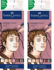 2 Packs, Faber-Castell Goldfaber Sketch Portrait Dual Markers, 6 Colors, #164812 - Picture 1 of 1