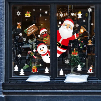 Christmas Xmas Santa Removable Window Stickers Art Decal Wall Home Shop Decor UK