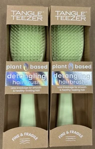 2X Tangle Teezer Plant Based Detangling Hair Brush Green For Fine & Fragile Hair - Picture 1 of 5