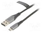 1 pcs x VENTION - COCHI - Cable, USB 2.0, USB A plug,USB B micro reversible plug