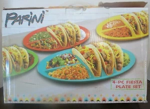 PARINI 4 PC FIESTA PLATE SET BRAND NEW BOX - Picture 1 of 12