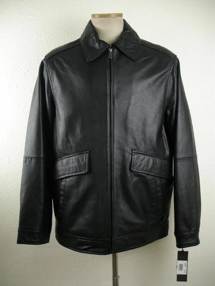 Men's M R&O Reilly Olmes Black A-2 Type Leather Bomber Flight Jacket Insulated - Image 1 of 4