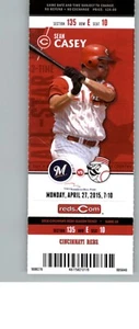 Milwaukee Brewers vs Cincinnati Reds 4/27/2015 Full Ticket - Sean Casey . - Picture 1 of 2