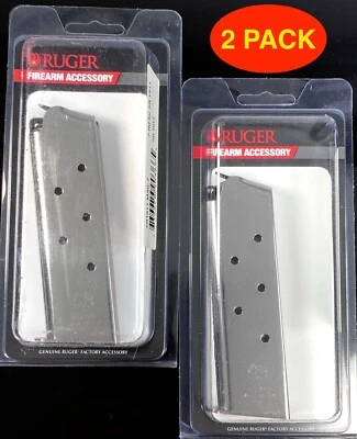 Cargador de acero inoxidable Ruger SR1911 45ACP 7 rd Gov't & Commander *2 PACK* 90366 Foto 1 de 4
