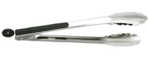 Pinze di blocco per alimenti per tutti gli usi pinze per servizio manico in silicone nero 12" 30 cm - Foto 1 di 3
