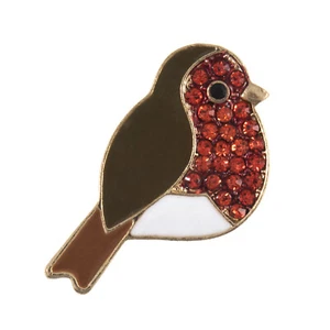 Diamante Robin Shank Button 25mm Gold Colour - Picture 1 of 1