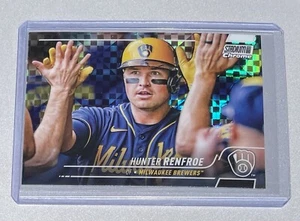2022 Topps Stadium Club Chrome Hunter Renfroe X-Fractor 377 Milwuakee Brewers - Picture 1 of 2
