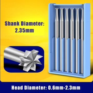 Cuchillo de talla de carburo sólido de vástago de 2,35 mm micro brocas grabado 0,6 mm-2,3 mm - Imagen 1 de 5