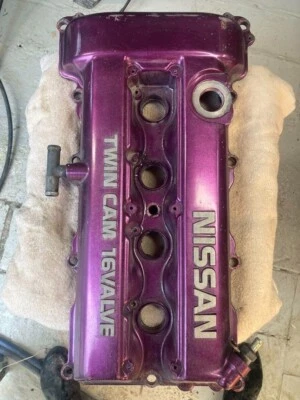 Nissan SR20DET Engine Cam Cover Purple Painted - Image 1 of 4