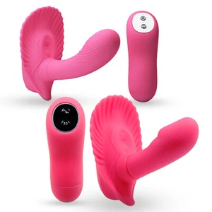 LeLuv Clit & G-Spot Waterproof Vibrator 30 Function Remote-Controlled Strapless - Picture 1 of 19