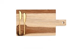 Cerve 3 Piece Acacia Paddle Board Cheese Set Size: 38x20cm RRP $64.95 - Picture 1 of 4