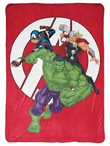Avengers Captain America Hulk & Thor Twin Bed Kids Blanket, Super Soft 62x90 - Picture 1 of 2