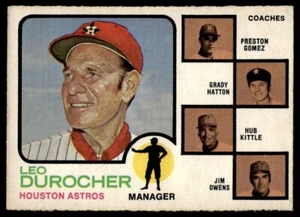 1973 O-Pee-Chee Leo Durocher/Preston Gomez/Grady Hatton/Hub Kittle/Jim Owens - Picture 1 of 2