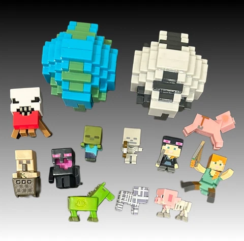 Lot of Various Minecraft Minifigure Collectible: 2 Spawn Eggs and 11 Minifigures Cover