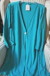NWT New Fresh Produce Freeport Cardigan Sweater In Teal. (M/L) ...RT:$59 - Picture 1 of 5