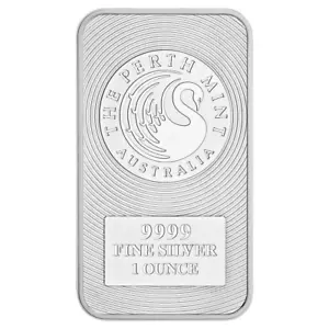 Perth Mint 1 Oz Ounce 999.9% Solid Silver Kangaroo Minted Bullion Investor Bar - Picture 1 of 3