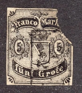 SELLO BREMEN #2 — 5gr ESCUDO DE ARMAS — 1856 -- USADO - Imagen 1 de 2