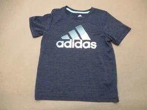 ADIDAS AEROREADY Size 6 Boy Blue Stretch Crew Neck Short Sleeve Athletic Top 620 - Picture 1 of 7