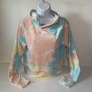 Samt Velour weichster Hoodie Sweatshirt S Batik Loungewear kuschelig rosa blau - Bild 1 von 9