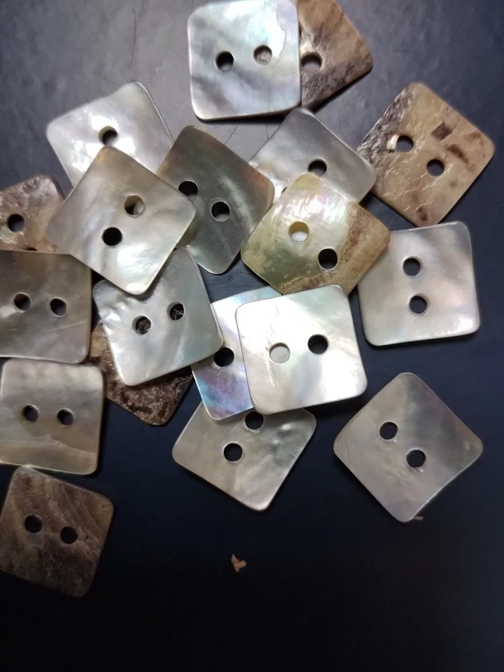 X6 Square 2 Hole Shell Buttons 1.3cm - Image 1 of 1
