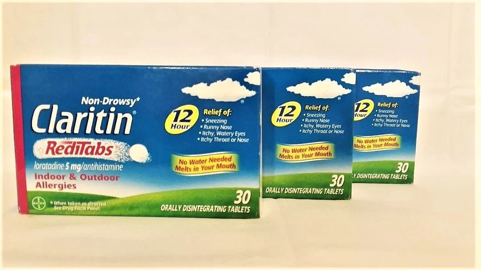 TRES NUEVAS Cajas Claritin 5mg 12 Horas Reditabs - 30 x 3 = 90 Comprimidos - Caducidad 26/07 Foto 1 de 2