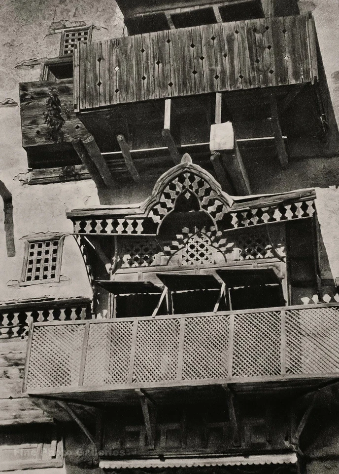 1929 年老式/复古非洲 Suakin 木质阳台苏丹建筑 HUGO BERNATZIK 照片 — 第 1/1 张图片