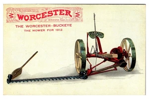 MASSACHUSETTS - WORCESTER-BUCKEYE MOWER - OLD ADVERTISING POSTCARD - Picture 1 of 2