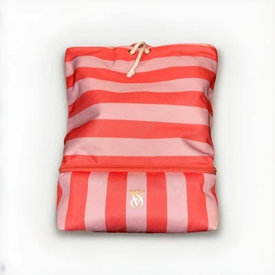 Victoria Secret рюкзак кулер карман пляж сумка логотип шнурка в полоску розовый - Изображение 1 из 4