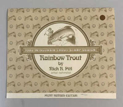 1982 Wisconsin Trout Stamp and Print by Rick R. Pitl - Image 1 of 4