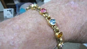 Swarovski Armband Schwan Logo signiert mittlerer Stein vergoldet nicht mehr produziert - Bild 1 von 9