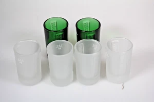 6X Jagermeister 25ml Shot Glasses Heavy 2 x Green 4 x white - Picture 1 of 5