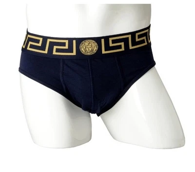 Versace Men's Navy Blue/Gold Low Rise Slip Underwear VersaceSz8 US XXL Authentic - Image 1 of 4