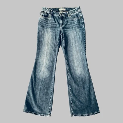 Chico's Platinum Jeans Womens 1.5 Blue Denim Bootcut Stretch Embellished Pockets - Image 1 of 4