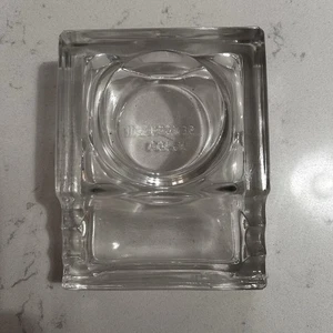 Antique Sengbusch No 300 Glass Inkwell with 3 Pen Slots 5" x 4" 1 3/4" Beveled - Picture 1 of 5