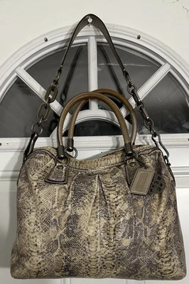 Coach Kristin Python Metallic hobo leather Satchel Shoulder Purse # E1026-15364 - Image 1 of 4