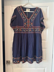 Savanna Jane Size 2X  NEW W/Tags Elastic Waist Dress Long Sleeves Ruffle Hemline - Picture 1 of 9