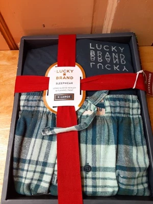 Lucky Brand Men's Long Sleeve Henley & Flannel Pant Size XL   NEW WITH TAGS - Image 1 of 2