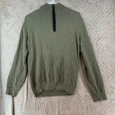 Suéter Axist Para Hombres Mediano Verde Salvia 1/4 Cremallera Pullover Oficina Negocios Informal Foto 1 de 4