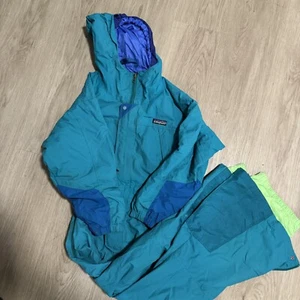 Vintage Patagonia Kids One Piece Snowsuit Medium Teal - Picture 1 of 5