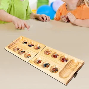 Wooden Mancala Board Game Children and Adults Classic Family - Picture 1 of 7