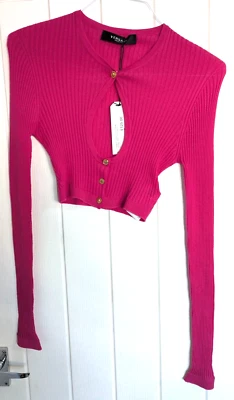 Versace Cardigan wool cropped cardigan with gold Medusa buttons 40 ITALIAN - Image 1 of 4