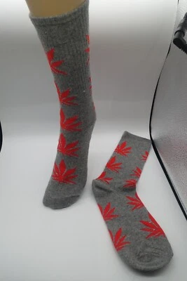 Grey Socks unisex multicolor red leaf - Image 1 of 4