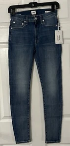 Edwin Pixie 9” Mid Rise Skinny Jeans Women’s 24 Blue Stretch (Anthropologie) - Picture 1 of 4