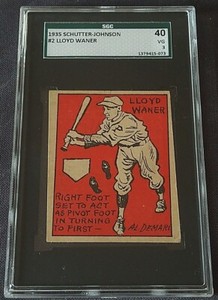 1935 Schutter Johnson #2 Lloyd Waner SGC 3 VG Pittsburgh Pirates HOF 