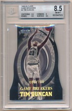 TIM DUNCAN 1999/00 FLEER TRADITION #4 GAME BREAKERS DIE CUT #/100 BGS 8.5 NM-MT+