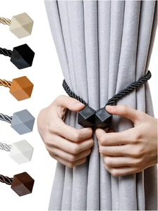 Magnetic Curtain Tiebacks- Upgrade 2022 with a Thicker Twist Rope & Strong Magne - Picture 1 of 8