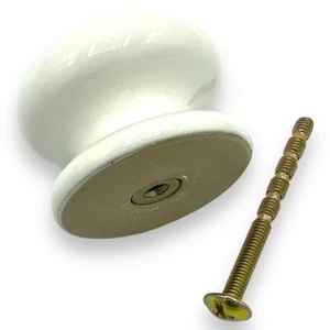 WHITE CERAMIC 38mm DOOR KNOBS 1-32 PACK Kitchen/Bedroom Drawer Pull Handles - Picture 1 of 3