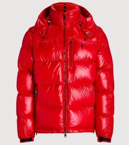 Piumino Ralph Lauren con cappuccio Puffy Gorham lucido uomo L & XXL rosso lucido $398 - Foto 1 di 6